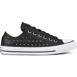 Converse Chuck Taylor All Star Leather Black Black Silver