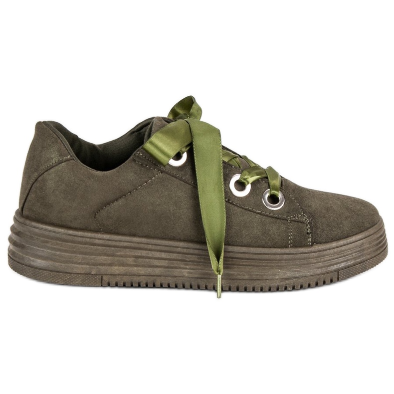Dark green suede sneakers