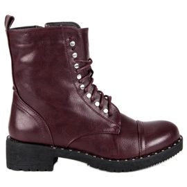 Burgundy boots red