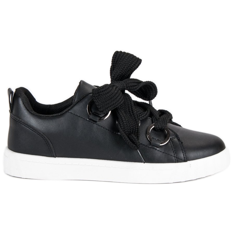 Super Me Black lace-up sneakers