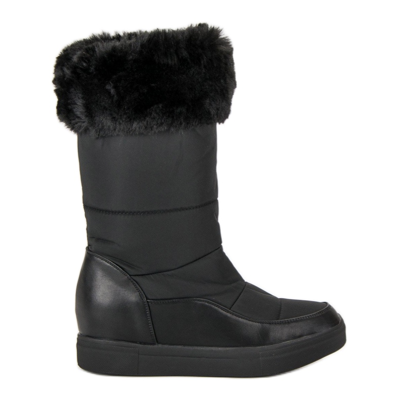 Seastar Black snow boots with fur