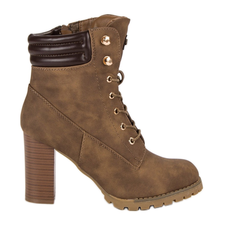 Kayla Tied high-heeled ankle boots brown