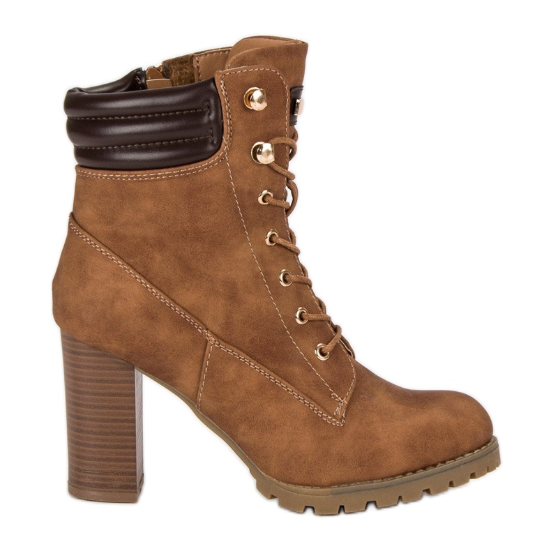 Kayla Tied high-heeled ankle boots brown