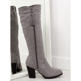 Gray High-heeled boots 158-GG gray grey