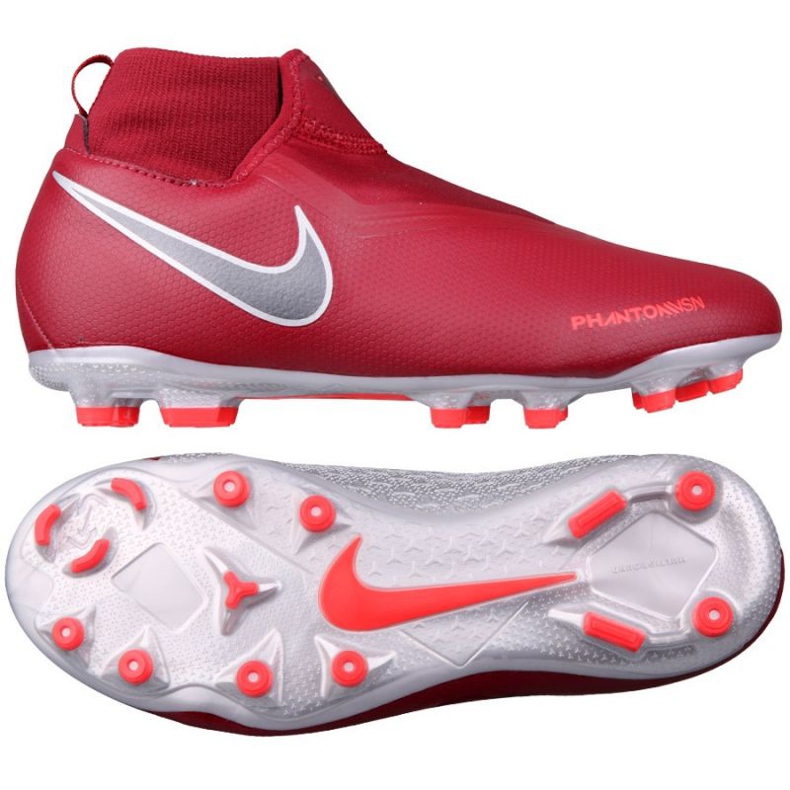 Nike Phantom VSN Academy DF FG Jr AO3287-606 soccer shoes red
