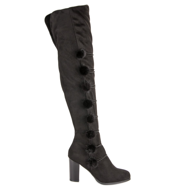 Elegant musketeer boots black