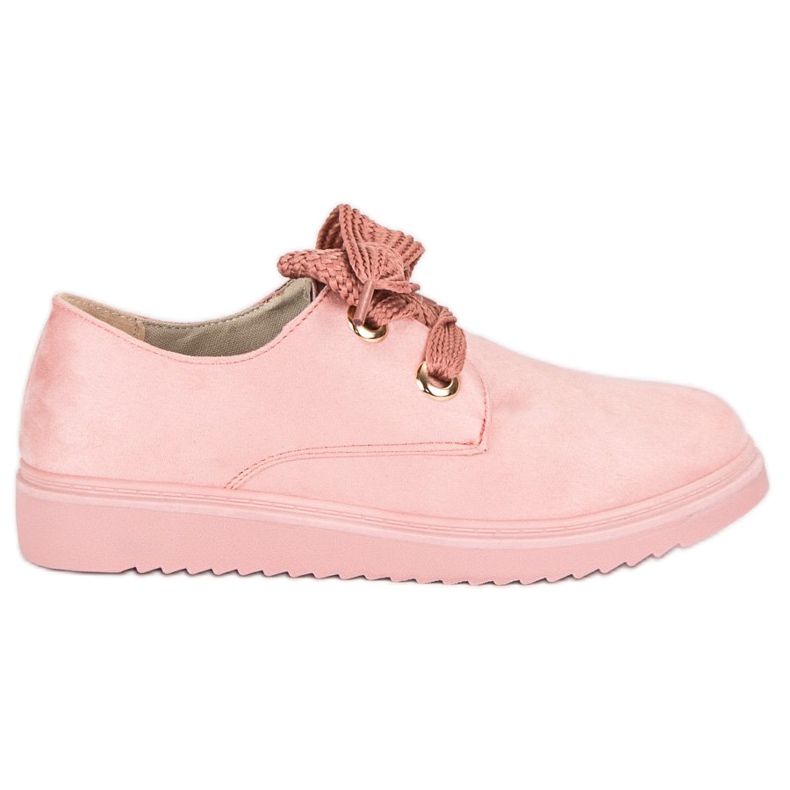 Suede Lace-up Sneakers pink