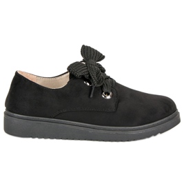 Suede lace-up sneakers black Suede lace-up sneakers black