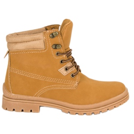 Camel tied hiking boots brown