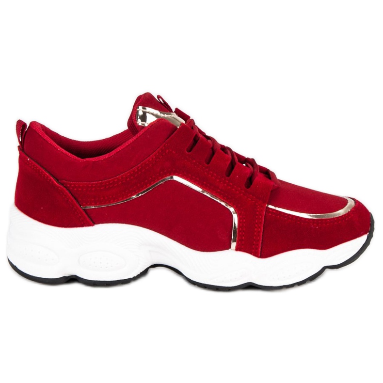 Suede sports shoes vices red