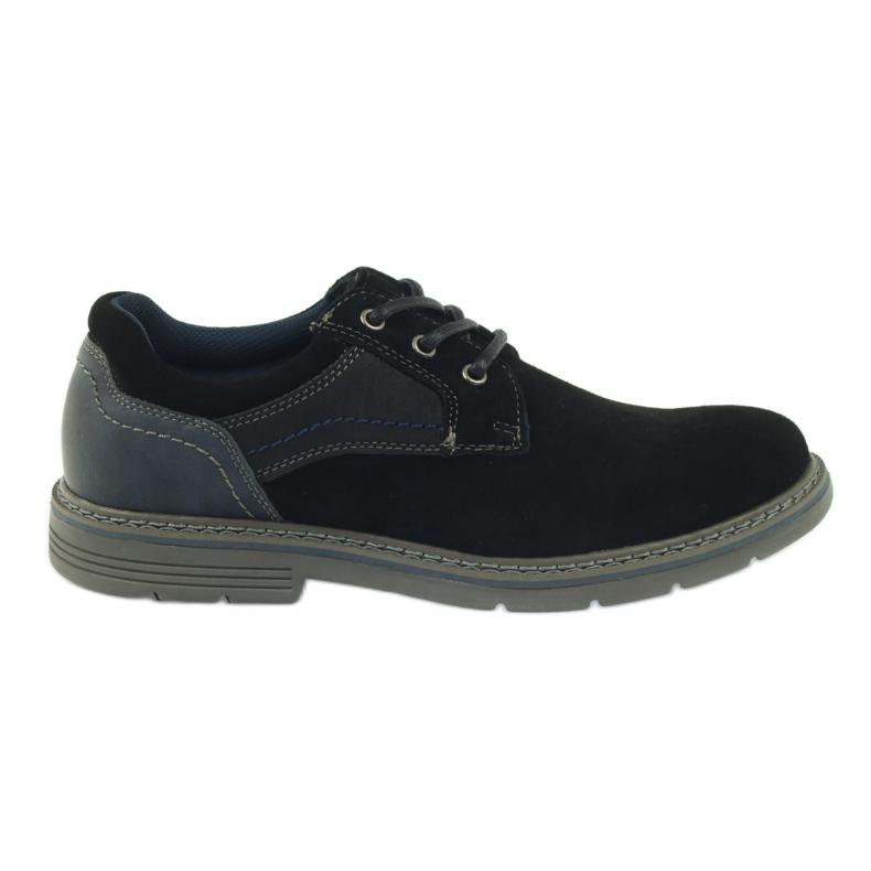 McKey Men's suede shoes 285 black navy blue
