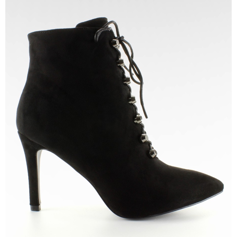 Suede ankle boots on black 8155 Black