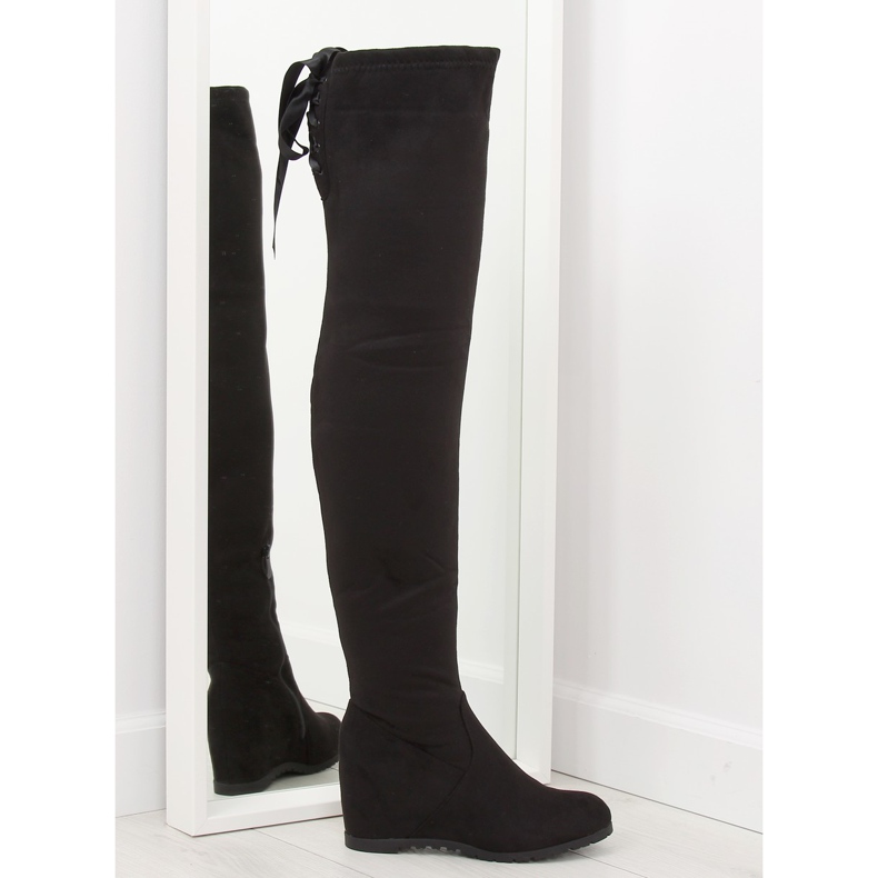 Black wedge boots 168-139 black