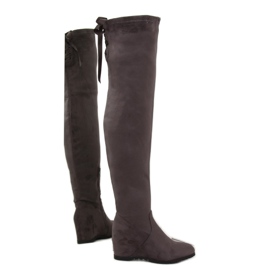 Gray Over-boots wedge heels 168-139 Gray grey