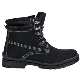 Black tied hiking boots