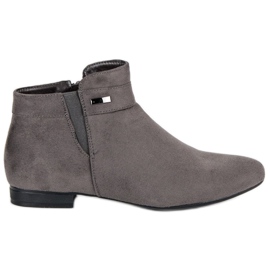 Vinceza Gray flat ankle boots grey