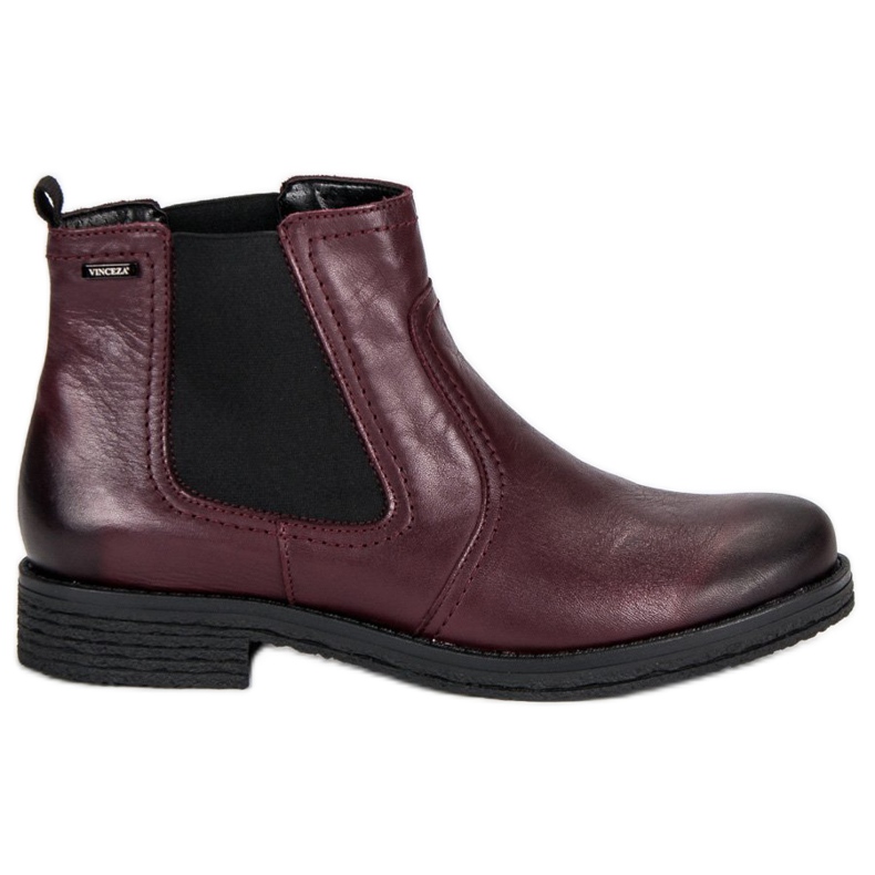 VINCEZA maroon Chelsea boots red