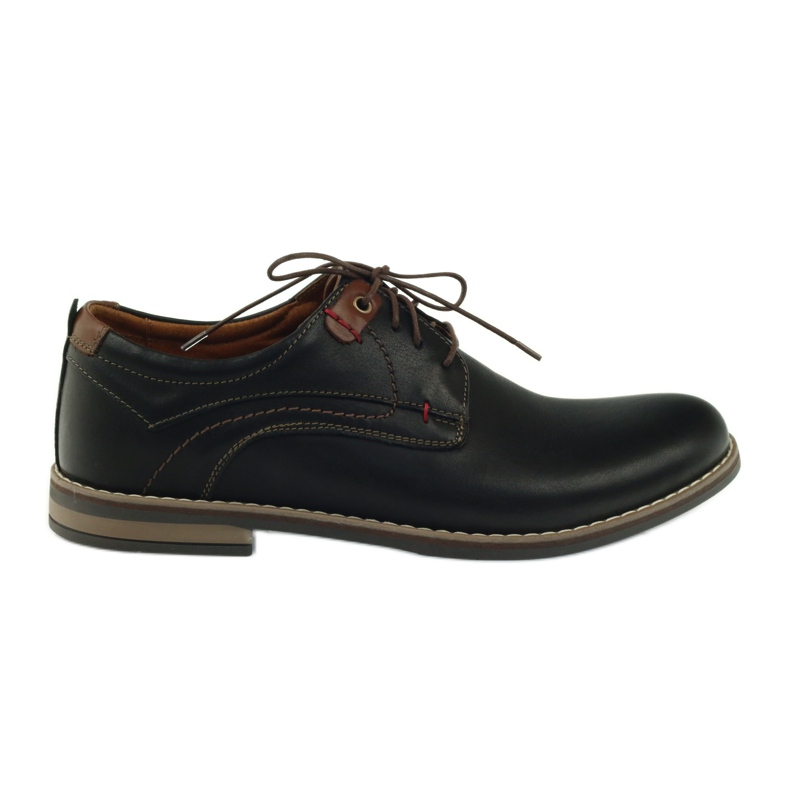 Riko men's shoes lace-up 842 black brown