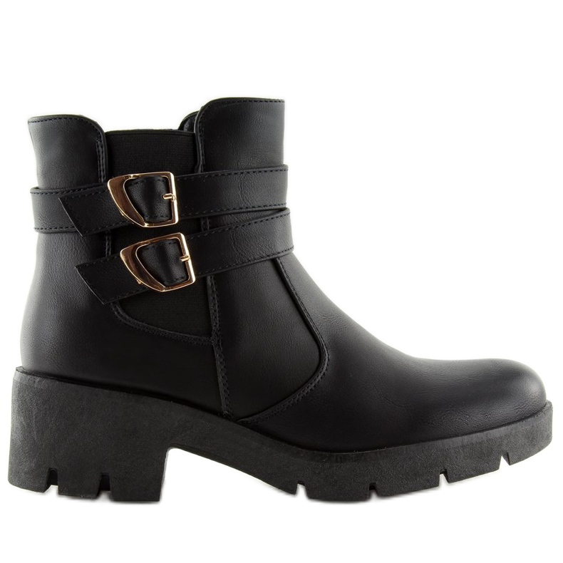 Black HY-54 Black boots with thick soles
