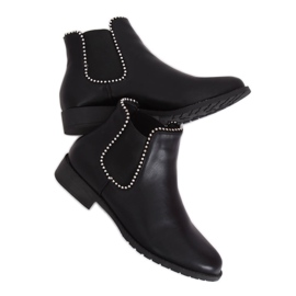 Black Chelsea boots with beads Q-30 Black Black Chelsea boots with beads Q-30 Black