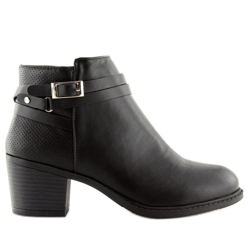 Black low-heeled boots 3757 Black