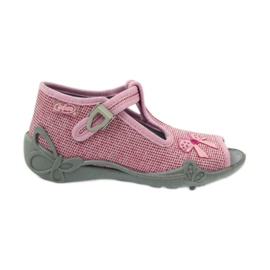 Bow slippers Befado 213P104 pink