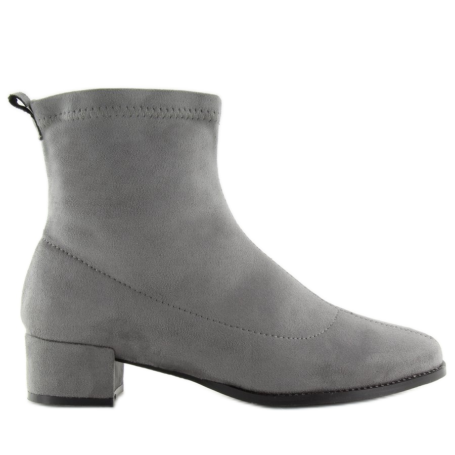 HOT Grey Suede Gray Ankle Boots Low Heel Gray Low-heeled