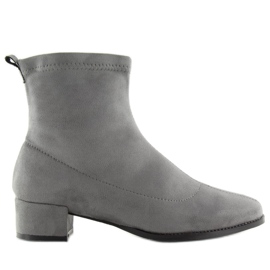 Gray Low-heeled boots F184 Gray grey