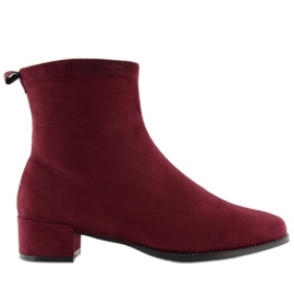Low-heeled boots in maroon F184 Red Low-heeled boots in maroon F184 Red