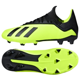 Adidas X 18.3 Fg Jr DB2418 football boots green multicolored - KeeShoes