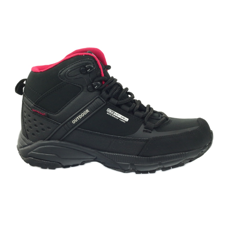 DK 1751 black softshell trekking shoes red