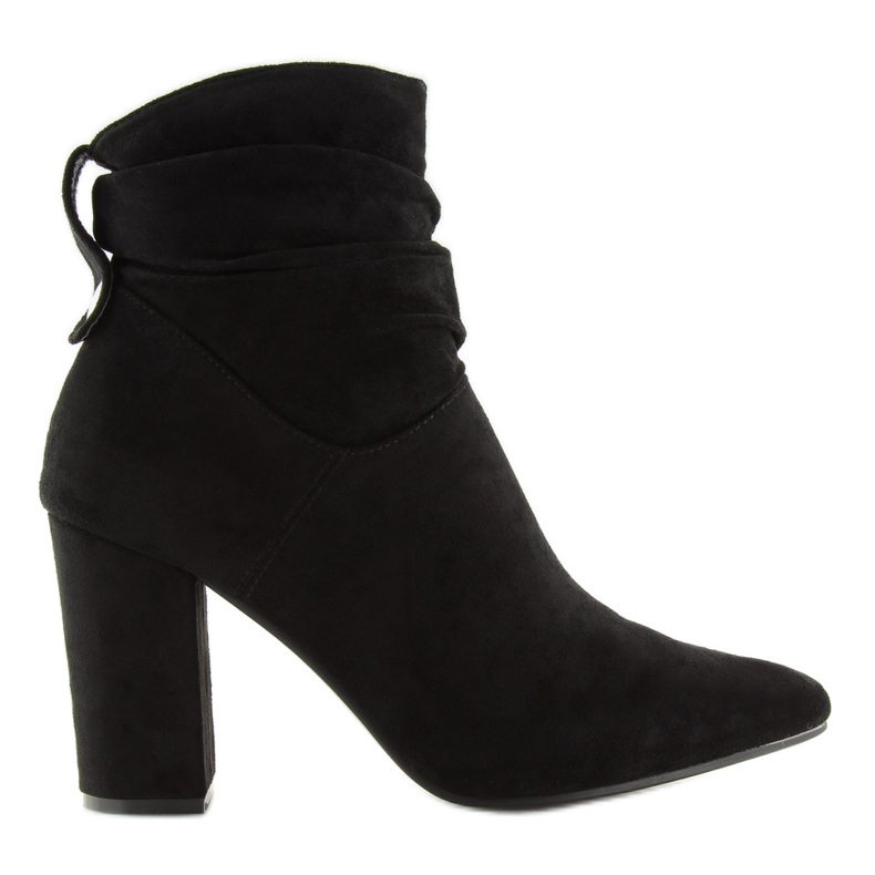 Black boots with wide heels NC781 Black