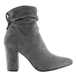Gray Wide-heeled gray boots NC781 Gray grey