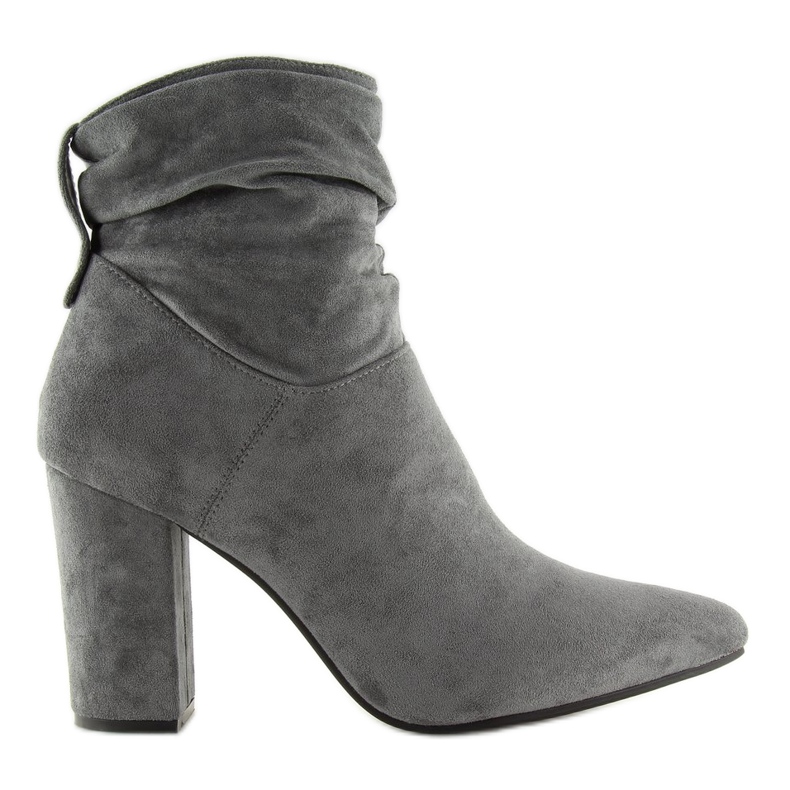 Gray Wide-heeled gray boots NC781 Gray grey Gray Wide-heeled gray boots NC781 Gray grey