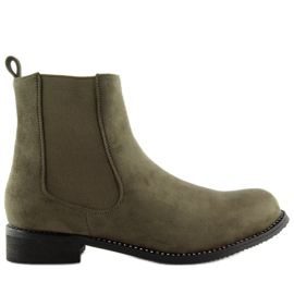 Green Chelsea boots for women NS025P Green