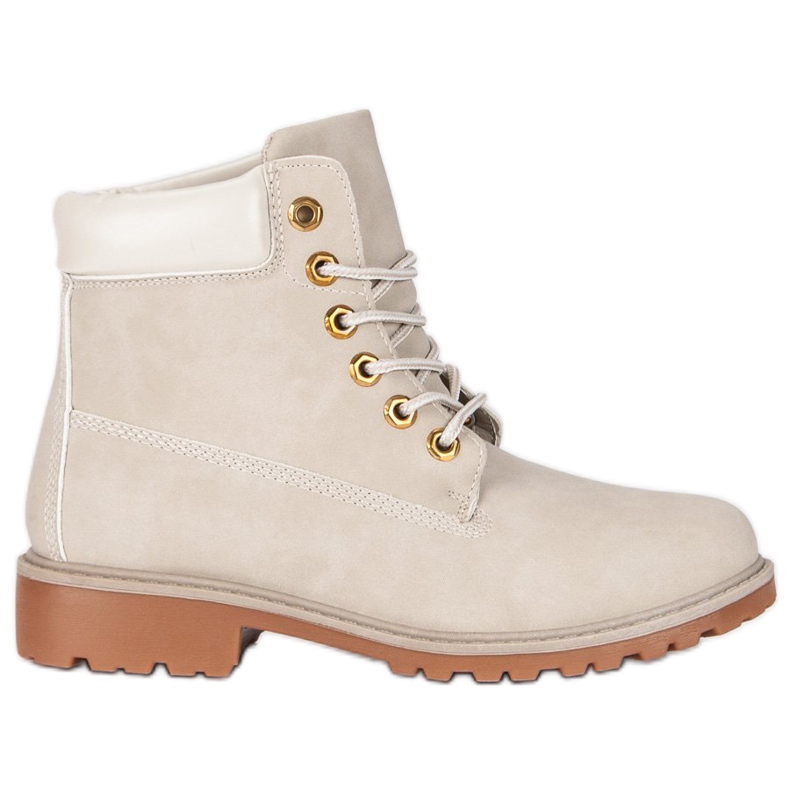 Ladies' beige hiking boots