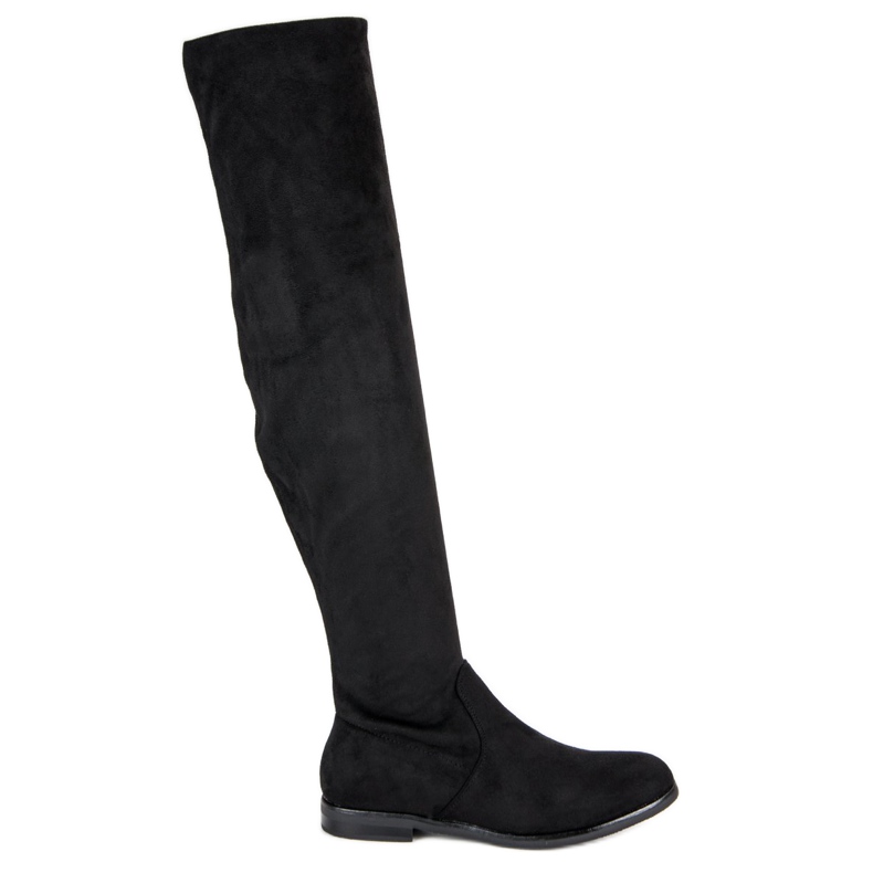 Super Me Black suede thigh boots
