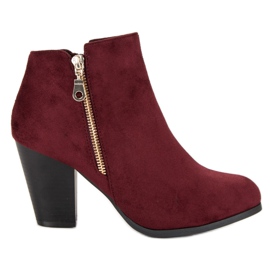 Groto Gogo Suede ankle boots on the post red