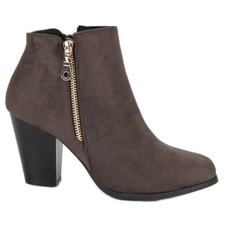 Groto Gogo Suede Booties On A Bar grey