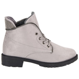 Balada Gray tied ankle boots grey