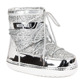 Fashionable silver snow boots grey