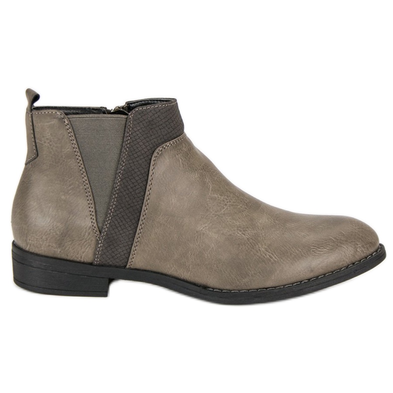 Groto Gogo Low-cut ankle boots with a zipper grey