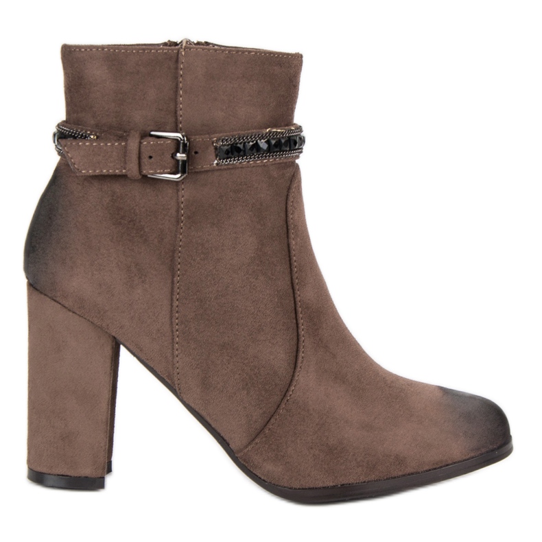 Suede high-heeled boots from VINCEZA brown