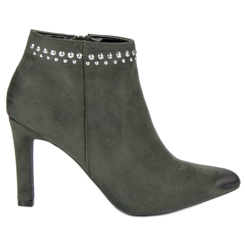 Suede boots on the VINCEZA high heel green