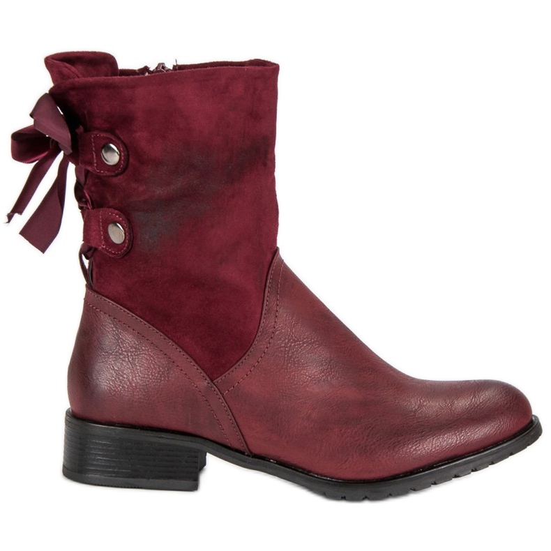 Forever Folie Fashionable burgundy boots red