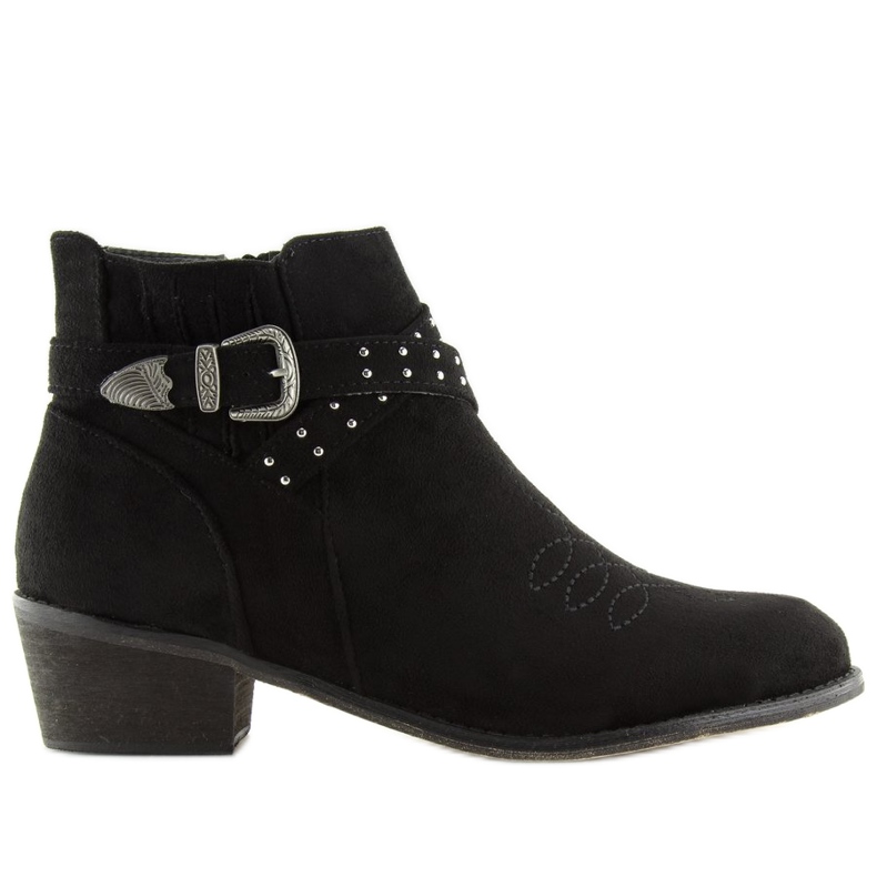 Black low-heeled boots 100-837B0-2 Black