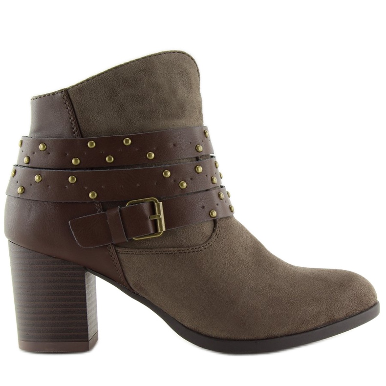 Brown G-36 Taupe boots on a stable heel
