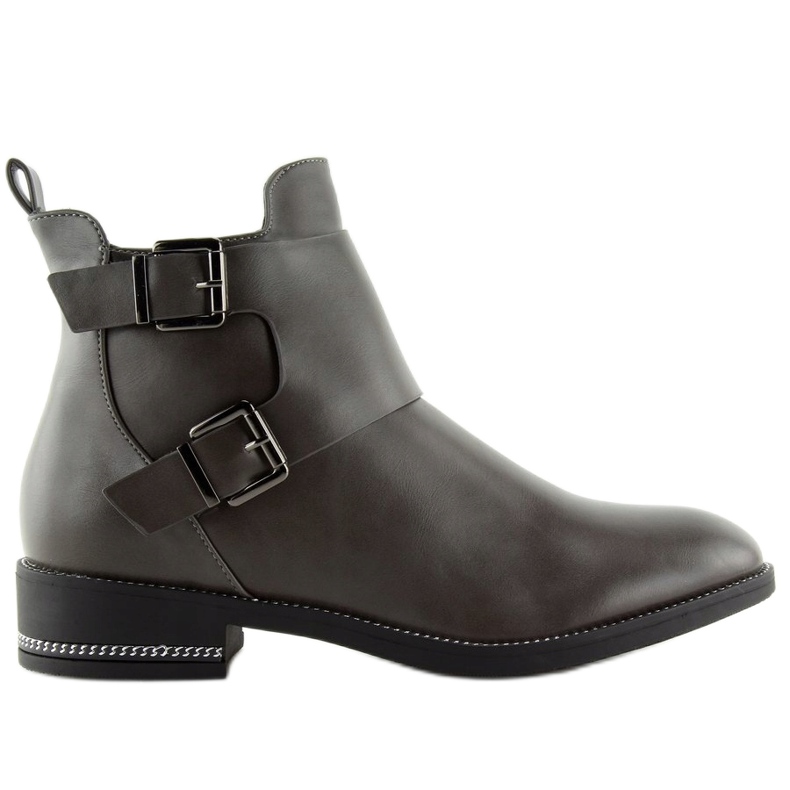 Gray Chelsea boots for women C-7173 Gray grey