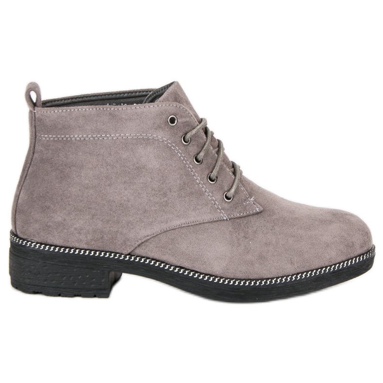 Nio Nio Lace-up suede ankle boots grey