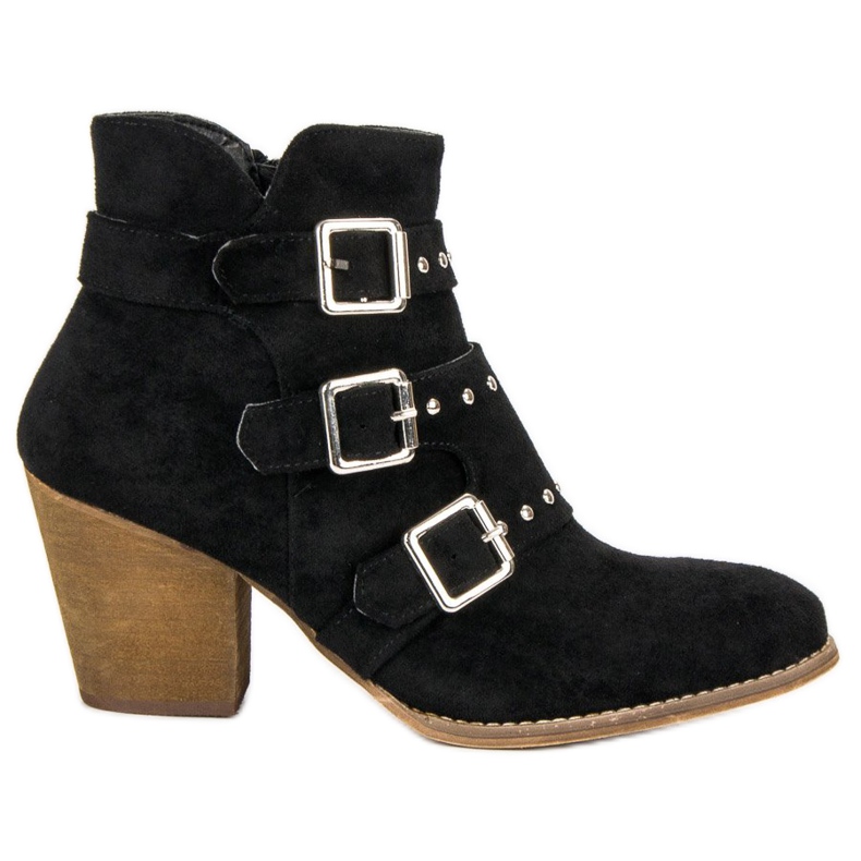 Casual high-heeled ankle boots black Casual high-heeled ankle boots black